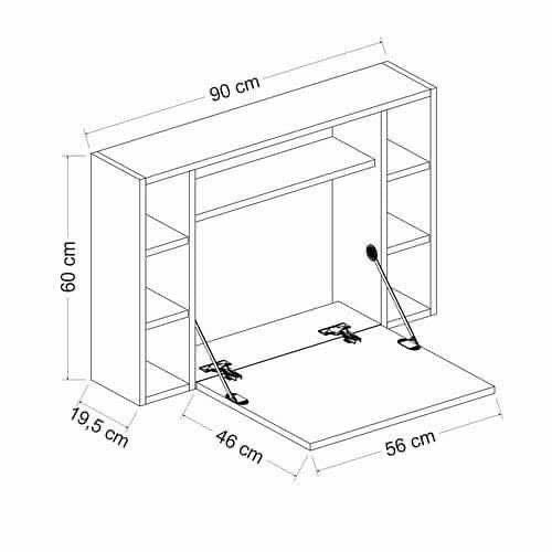 Bureau mural pliable